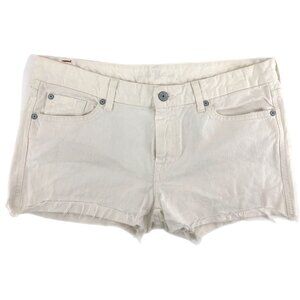 7 For All Mankind White Mid-Rise Jean Shorts | Size 31